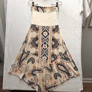 Maeve Anthropologie XSP Convertable Dress Skirt Aztec Strapless Boho Paisley